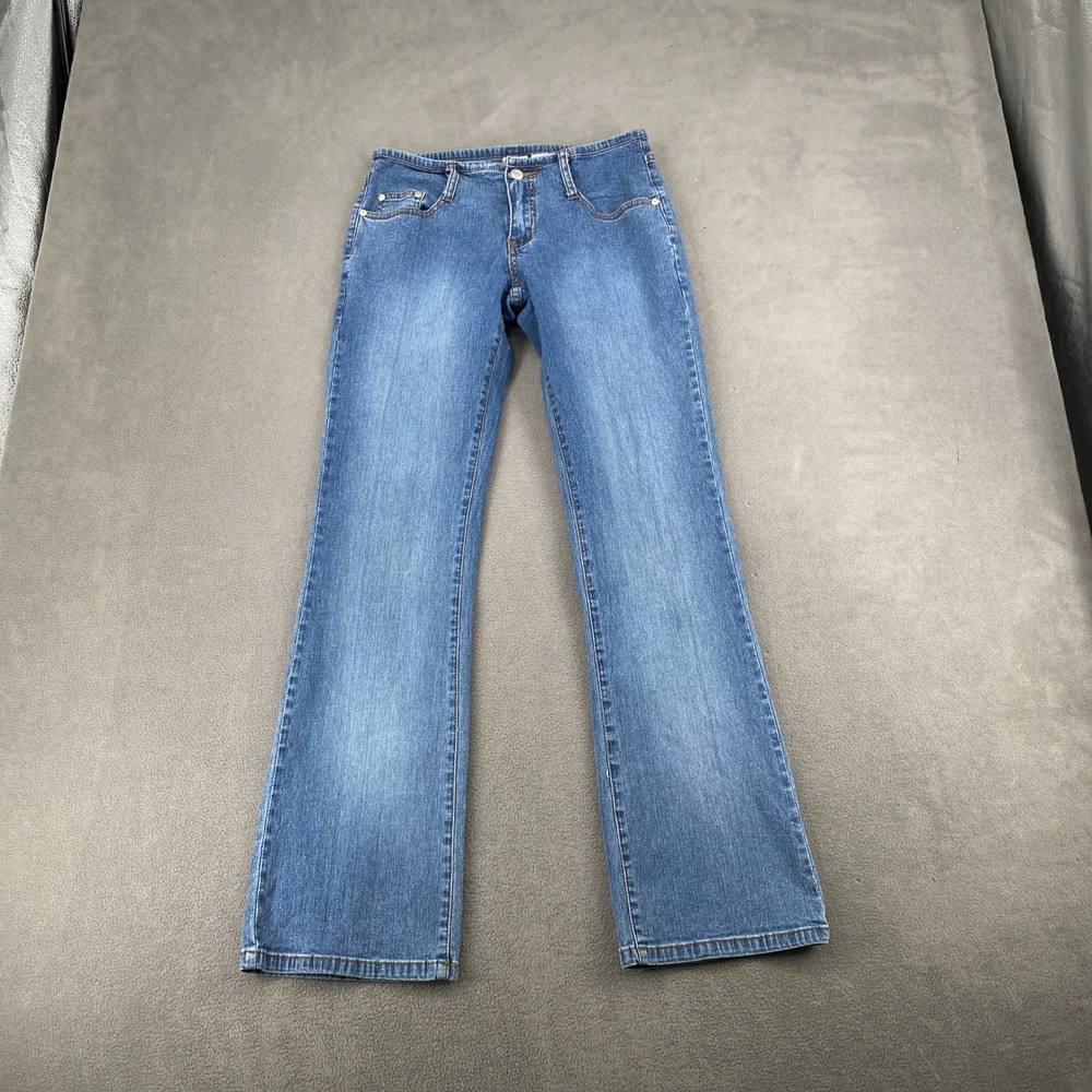 No Boundaries Y2K Medium Wash Bootcut Stretch Denim Jeans Juniors 7 34ZD421